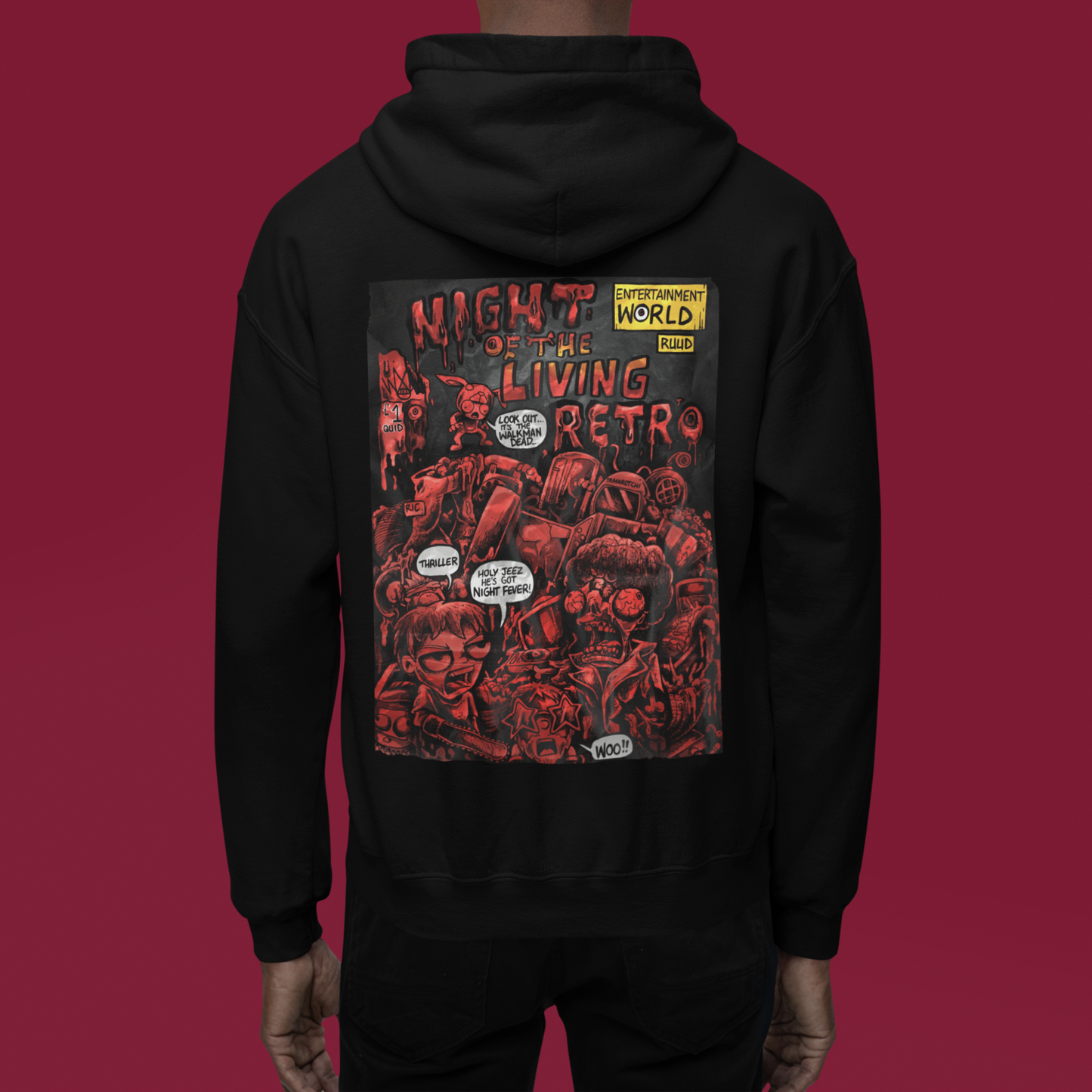 RUUD X ENTERTAINMENT WORLD - Night of the Living Retro Hoodie (Black)